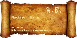 Machner Bars névjegykártya